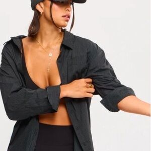 Buffbunny boyfriend button up pink NWT S